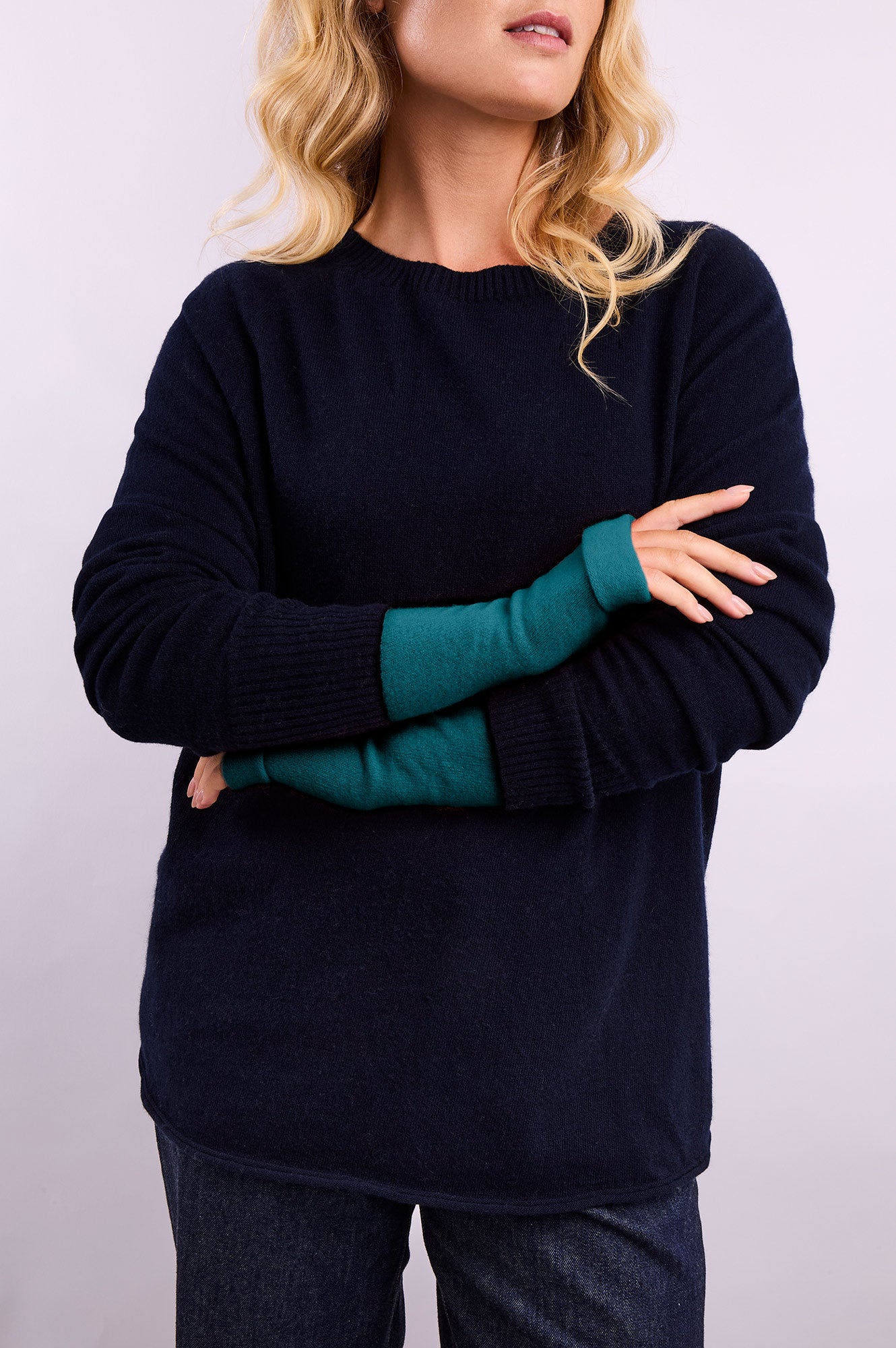 Turtle Doves Cashmere Fingerless Gloves - Teal