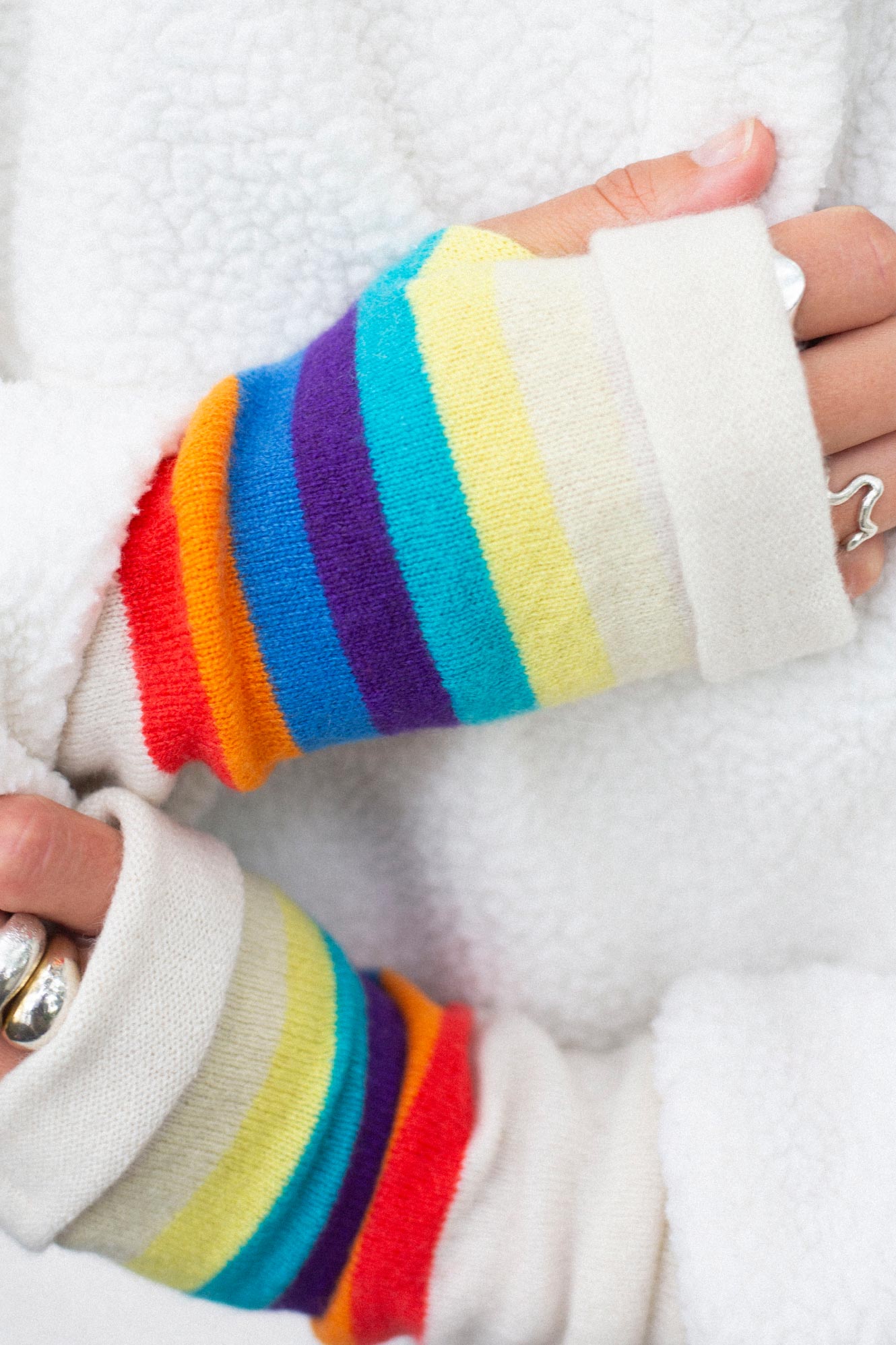 Turtle Doves Cashmere Fingerless Gloves - One Of A Kind