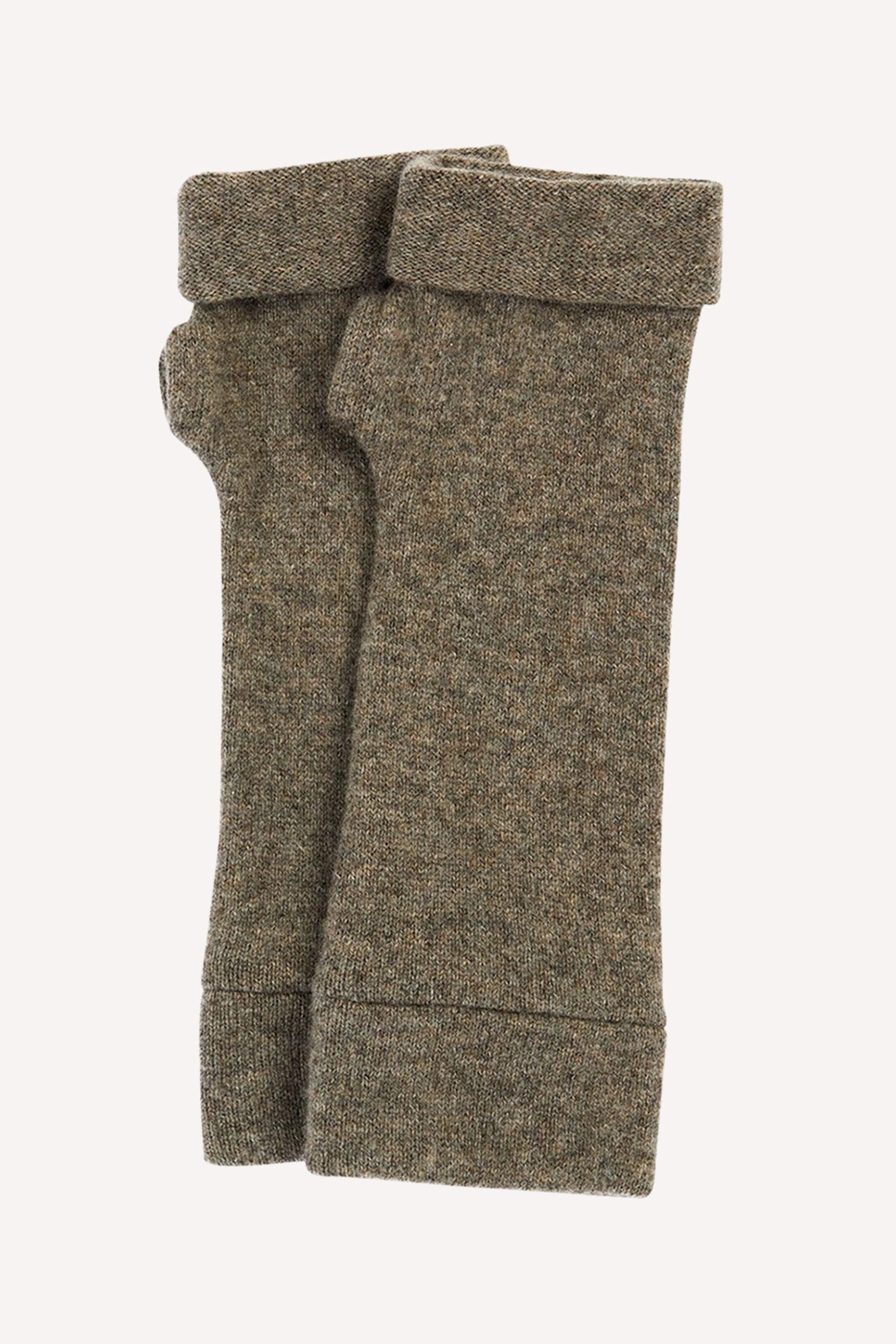 Turtle Doves Cashmere Fingerless Gloves - Pebble