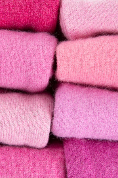 Turtle Doves Cashmere Fingerless Gloves - Cherry Blossom