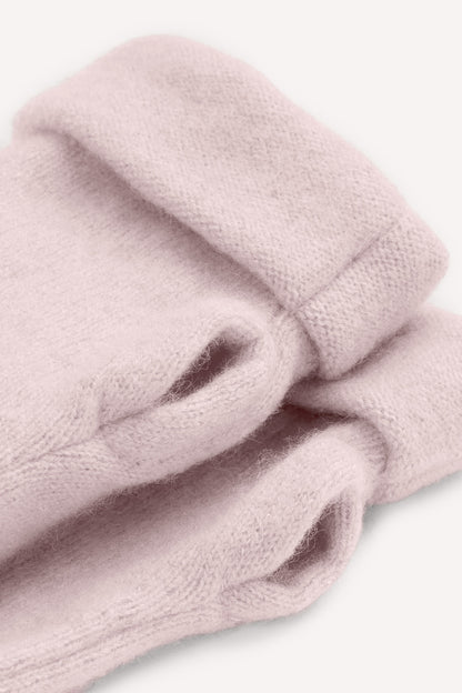 Turtle Doves Cashmere Fingerless Gloves - Baby Pink