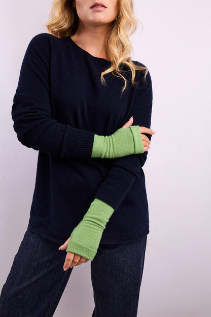 Turtle Doves Cashmere Fingerless Gloves - Spring Green