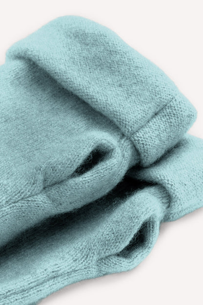 Turtle Doves Cashmere Fingerless Gloves - Sea Breeze