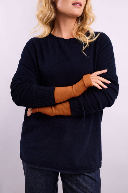 Turtle Doves Cashmere Fingerless Gloves - Russet