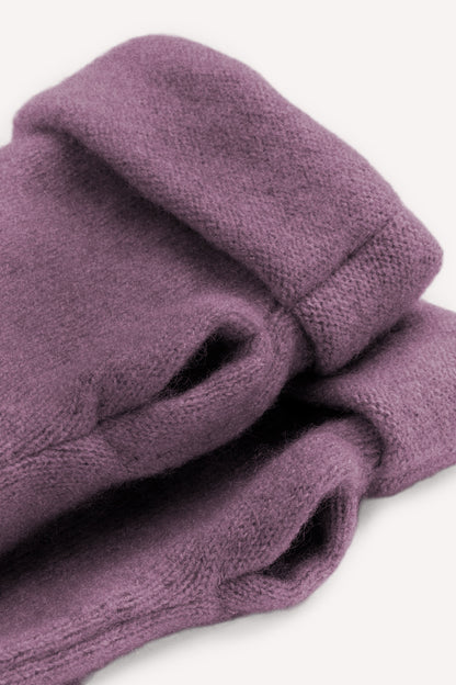 Turtle Doves Cashmere Fingerless Gloves - Dusky Plum