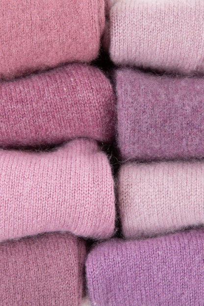 Turtle Doves Cashmere Fingerless Gloves - Dusky Plum