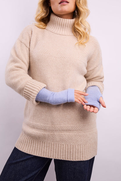Turtle Doves Cashmere Fingerless Gloves - Wisteria