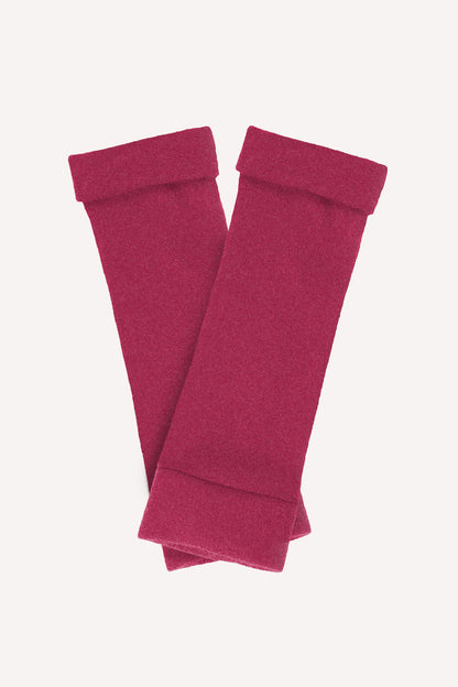 Turtle Doves Cashmere Fingerless Gloves - Rich Rose
