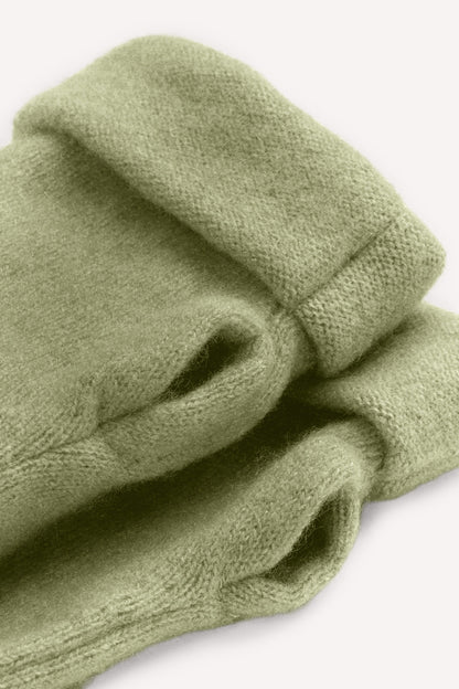 Turtle Doves Cashmere Fingerless Gloves - Frost Green