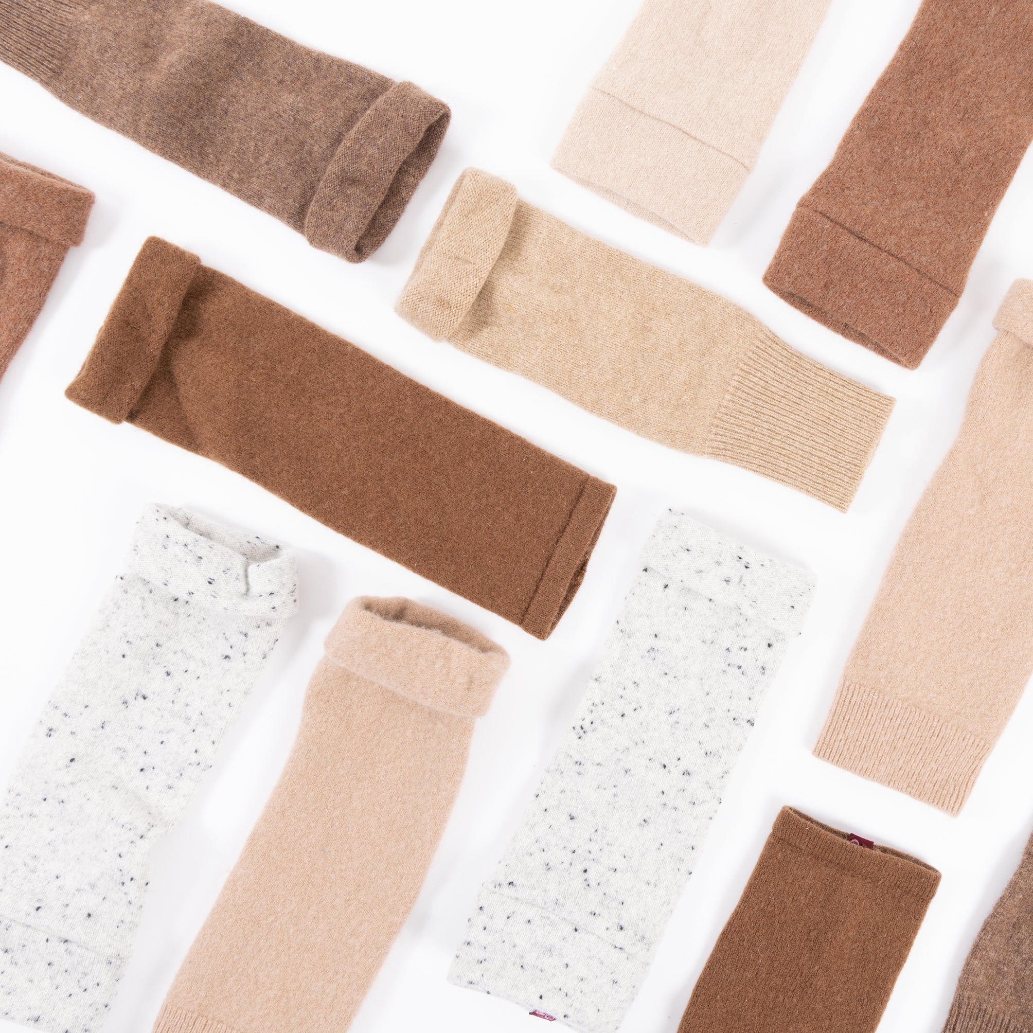 Turtle Doves Cashmere Fingerless Gloves - Neutral Mix