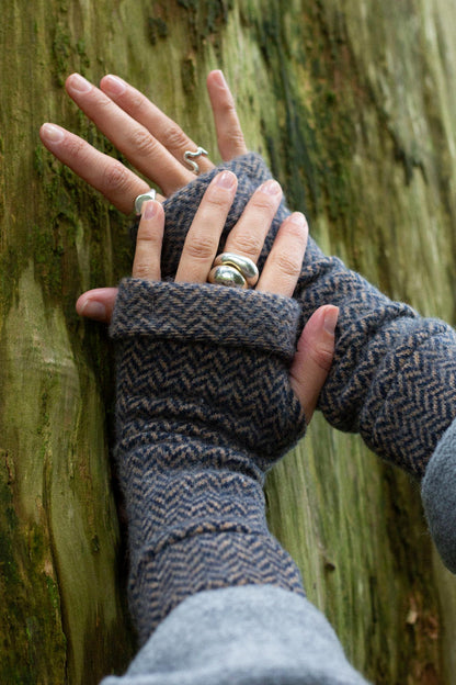 Turtle Doves Cashmere Fingerless Gloves - One Of A Kind