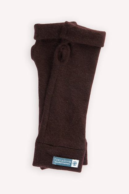 Turtle Doves Cashmere Fingerless Gloves - Aubergine