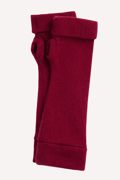Turtle Doves Cashmere Fingerless Gloves - Berry