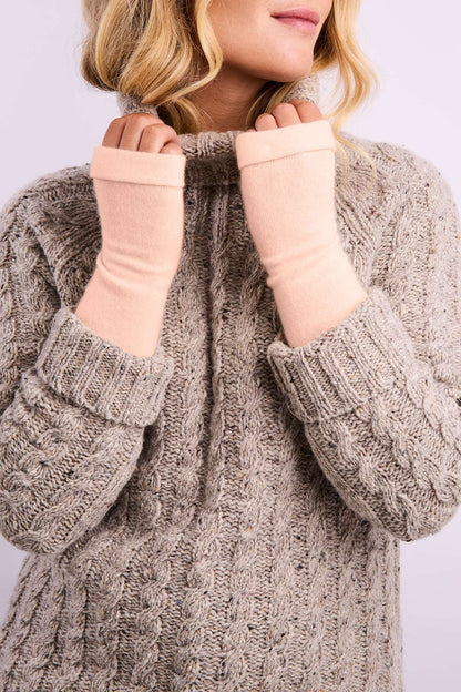 Turtle Doves Cashmere Fingerless Gloves - Blush