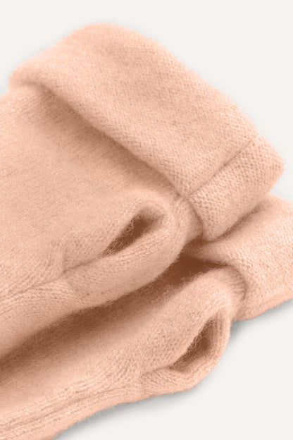 Turtle Doves Cashmere Fingerless Gloves - Blush