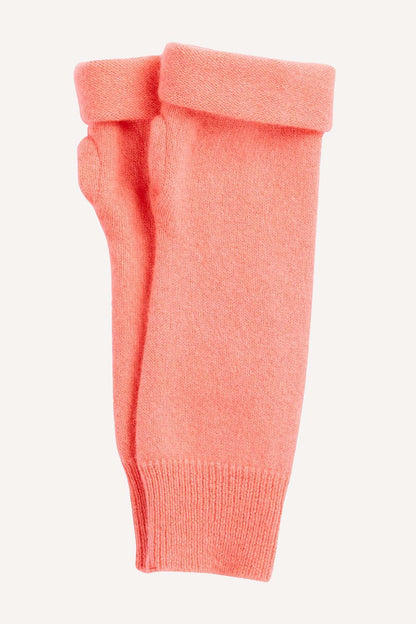 Turtle Doves Cashmere Fingerless Gloves - Coral