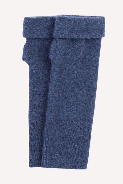Turtle Doves Cashmere Fingerless Gloves - Denim